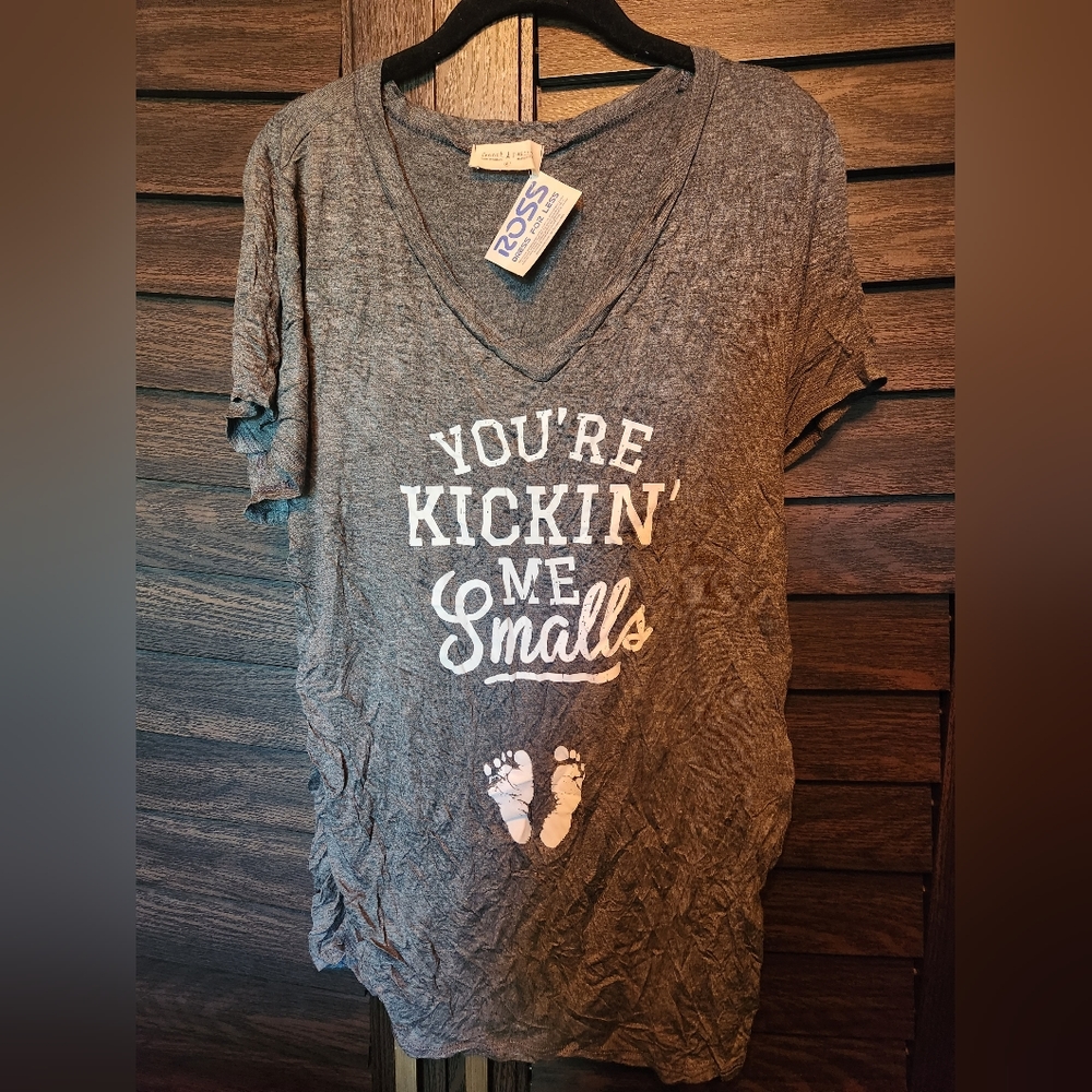 French Pastry Maternity XL You're Kickin Me Smalls T-Shirt
